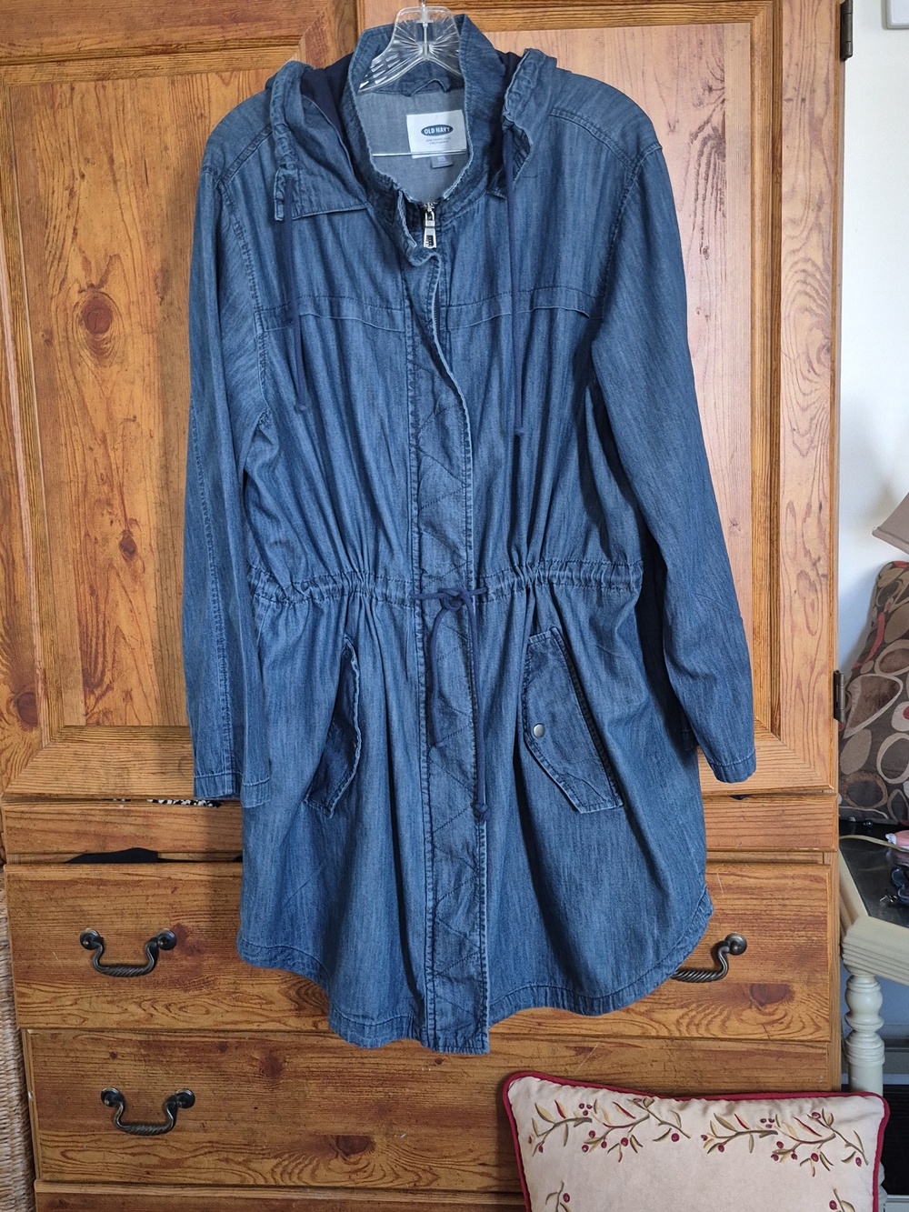 Old Navy Blue Hooded Chambray Denim Jacket XXL